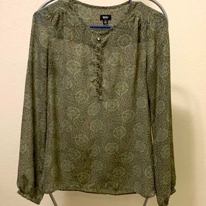 70s style long sleeve blouse